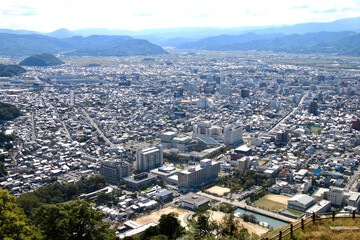 本丸跡からの眺望・南方面・鳥取城跡（鳥取県・鳥取市）
