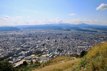 本丸跡からの眺望・南方面・鳥取城跡（鳥取県・鳥取市）