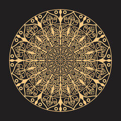 Mandala Design Decorative Pattern Decoration Snowflake on black