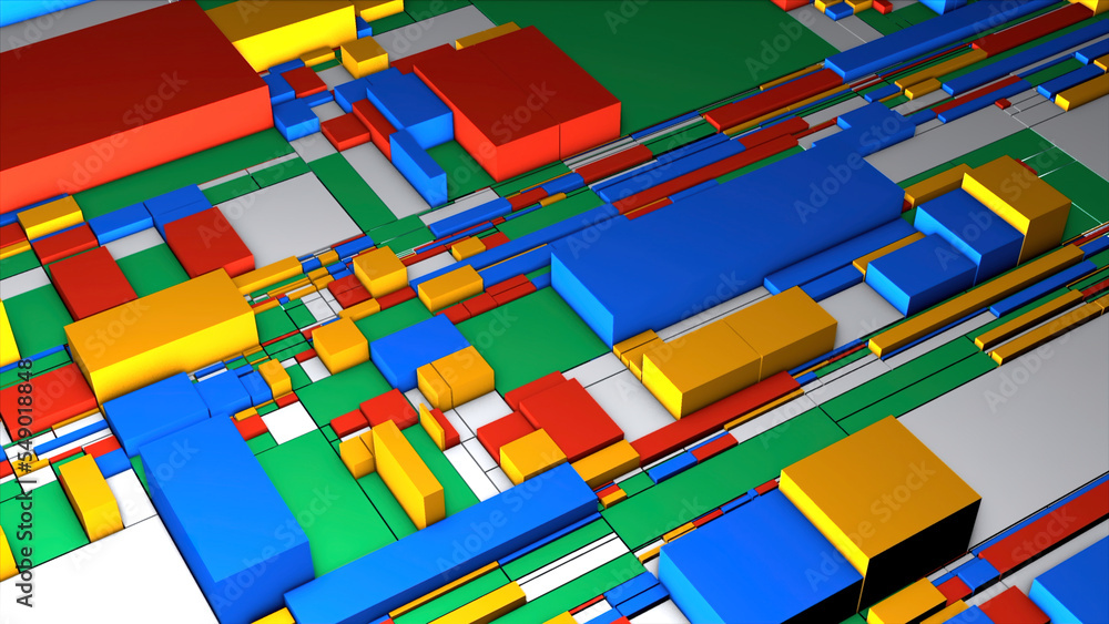 Aufkleber multicolored rectangles . motion . large geometric shapes that change their size in animation.