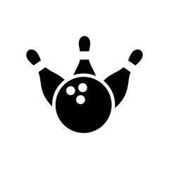 Bowling icon and pin bowling icon vector logo design template