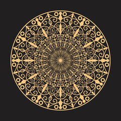 Mandala Design Decorative Pattern Decoration Snowflake on black