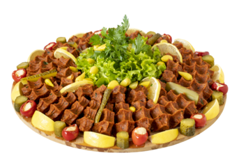 Turkish cig meatballs. Turkish cuisine delicacies. Local name ciğ köfte