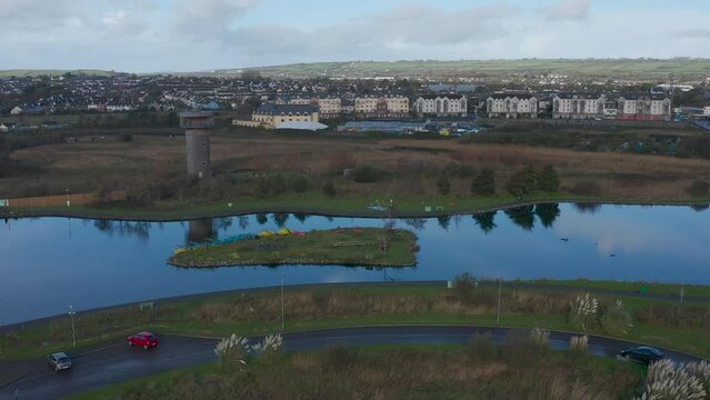 Tralee bay wetlands Eco Activity park Tralee, Kerry, Ireland, autumn 2022 High quality 4k footage