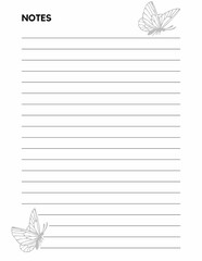 Digital notes paper sheet, Planner notebook page, Digital Paper Templates for Goodnotes and Notability, Minimalist Notepaper