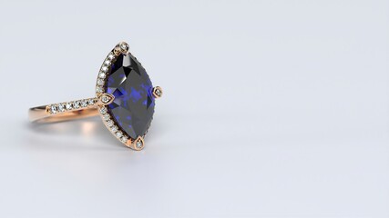 Fototapeta na wymiar ring, wedding, engagement, gold, jewel, diamond, blue