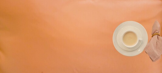 latte with with minimalist background with texture in white cup