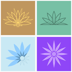 Logo organic symbols flower simple design