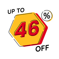 Vector of discount up to 46%, suitable for advertising content
