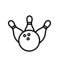 Bowling icon and pin bowling icon vector logo design template
