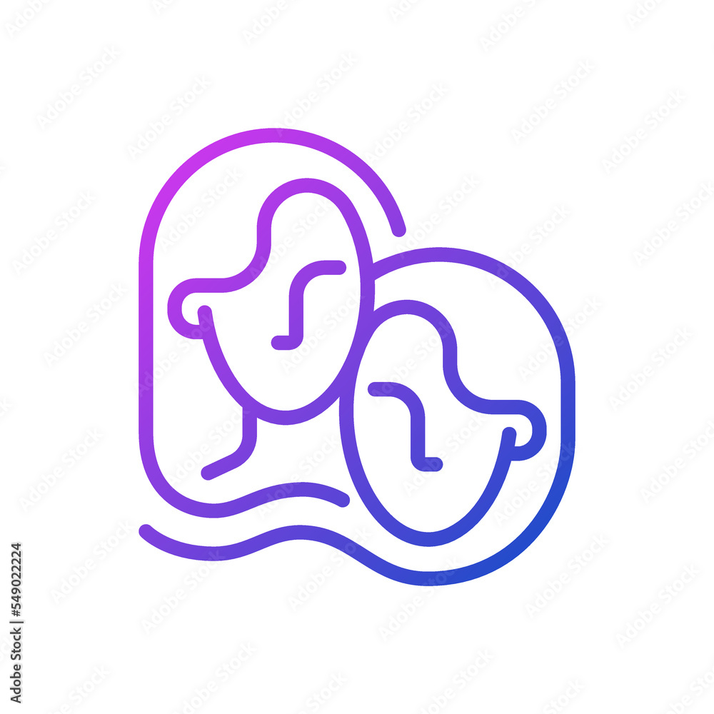 Poster twins pixel perfect gradient linear vector icon. constellation sign. element of modern zodiac system