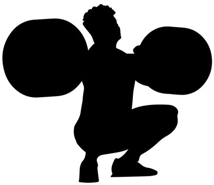 Silhouette of Olympic Lifter Front Squat