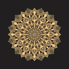 Mandala Design Decorative Pattern Decoration Snowflake on black