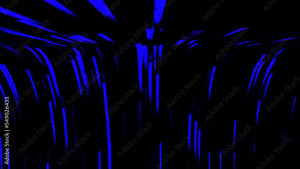 Poster colorful light trail animation. on a black background. motion. technological pattern with energy str
