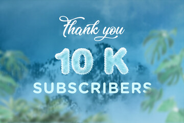 10 K subscribers celebration greeting banner with frozen Design