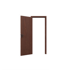 Detailled oak Open door isolated