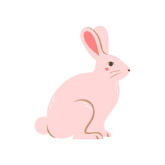 Vector cute rabbit. Flat illustration.