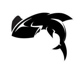 Hammer Head Shark Abstract Silhouette Minimalist Illustration
