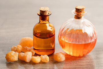 Frankincense or olibanum aromatic resin used in incense and perfumes.