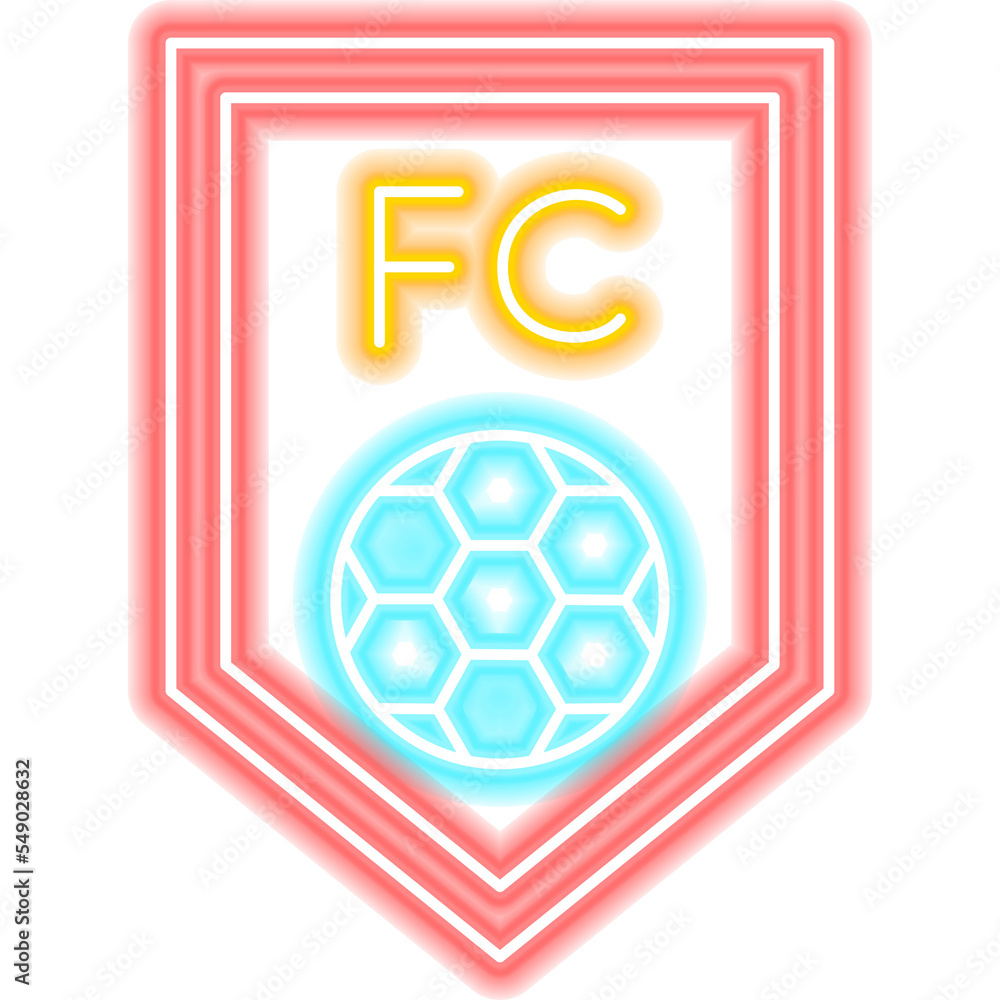 Wall mural Football Club Neon Sign.  Illustration of Sport Promotion.