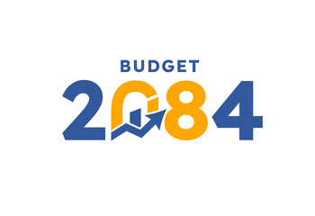 Budget 2084 logo design, 2084 budget banner design templates vector