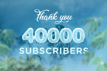 40000 subscribers celebration greeting banner with frozen Design
