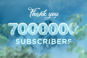 7000000 subscribers celebration greeting banner with frozen Design