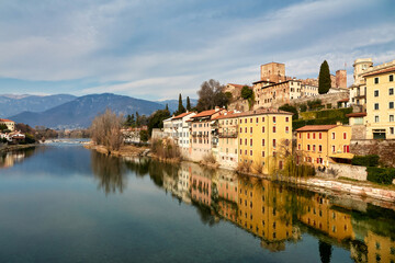 Fototapeta na wymiar Bassano del Grappa Brenta river