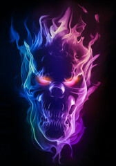 Obraz premium fiery skull