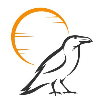 Raven logo icon design illustration