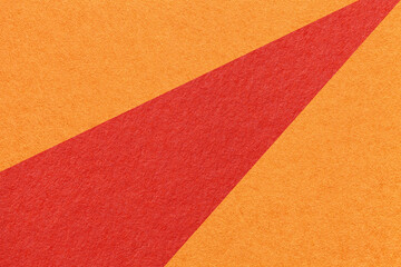 Texture of old craft red and orange color paper background, macro. Structure of vintage abstract ginger cardboard