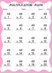 Multiplication Math for Kids.

This is the perfect Kid's Multiplication Math. You can simply use it for kids.
Children's design, Printable bookmarks for kids. Times tables template.