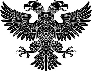 Double headed Imperial Eagle with Two Heads - obrazy, fototapety, plakaty