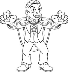 Dracula Halloween Vampire Monster Cartoon