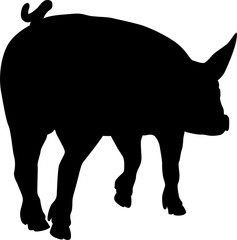 Pig Silhouette Farm Animal