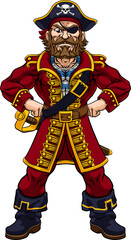 Pirate Captain Cartoon Character Mascot