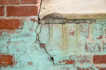 old painted brick wall