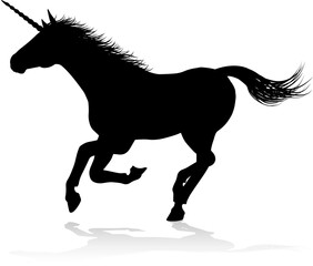 Unicorn Silhouette Horned Horse