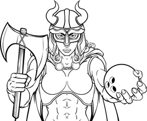 Viking Female Gladiator Bowling Warrior Woman