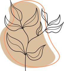 Boho Abstract Botanical Vector Illustration