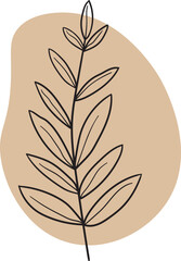 Boho Abstract Botanical Vector Illustration