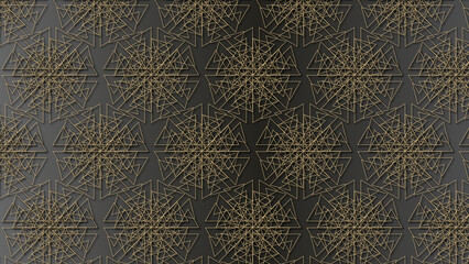 Dark tone Geometric pattern background with decorative ornamental illustrations /Seamless textured style