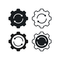 Gear engine with reload, refresh icon. Illustration vector