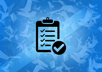Checklist aesthetic abstract icon on blue background