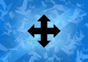 Move aesthetic abstract icon on blue background