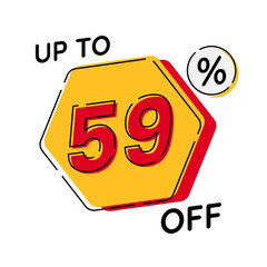 Vector of discount up to 59%, suitable for advertising content