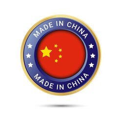 Made in China. China flags vector icons