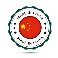 Made in China. China flags vector icons