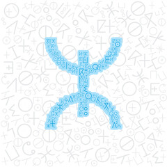 Amazigh Symbol Concept Design. Isolated on Tifinagh Background. Vector Illustration.