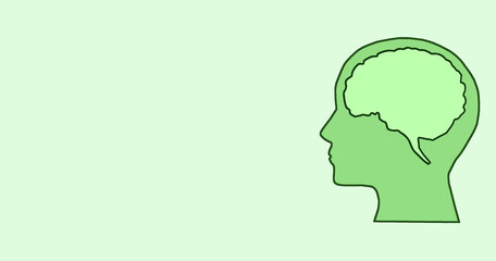 green head, awareness of environmental protection, green energy, copy space
